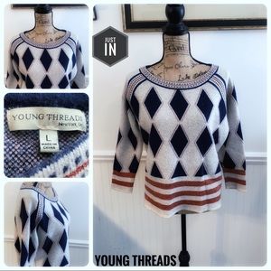 Young Threads NYC Wool And Metallic Sweater